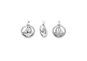 Colgante de velero en círculo de cuerda - Product Image 1