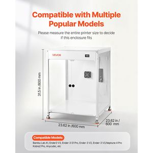Tenda per Stampante 3D in Acrilico Trasparente Impermeabile, Antipolvere e Ventilata con Protezione a Temperatura Costante - Product Image 3