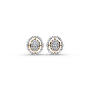 Pendientes de Diamantes Cultivados en Laboratorio, Diseño de Racimo Redondo, Corte Excelente, para Uso Diario de Mujeres - Product Image 1