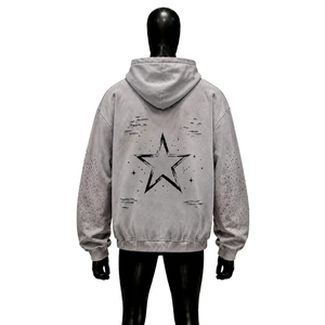 Grey Tribal Graphic Zip Up Hoodie Y2K Streetwear Oversized <b>Gothic</b> Sweatshirt Rhinestone Style Unisex Fashion <b>Jacket</b> With Urban's - Product Image 2