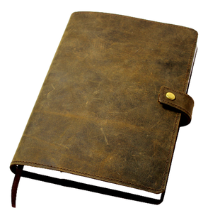 Carnet en cuir de luxe avec logo personnalisé - Agenda promotionnel scolaire de 100 pages avec ruban, journal de gratitude - Product Image 1