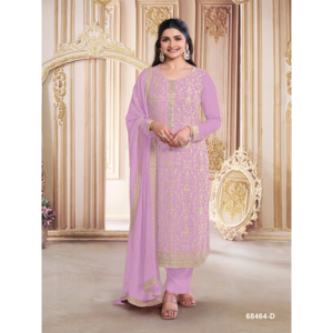 Costume Prachi Desai Salwar brodé en georgette violette - Product Image 1