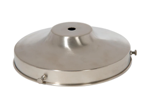 Soporte para pantalla de lámpara de latón, níquel satinado, con adaptador de 6 pulgadas, 1-3/4 pulgadas de altura, orificio central de 7/16 pulgadas que se ajusta a 1/8IP - Product Image 1