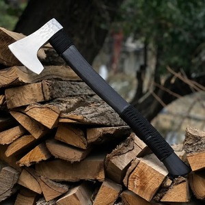 Handmade Viking <b>Axe</b> Norse Scorpion Damascus Steel Warrior <b>Axe</b> Handmade Viking Hatchet Leather Cover Wood <b>Handle</b> 22 Inch - Product Image 6