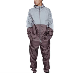 Conjunto Deportivo para Hombre con Bloques de Color, Chaqueta Ligera con Capucha y Pantalones Jogger a Juego, Cierre de Cremallera en Toda la Manga, Estilo Urbano - Product Image 1