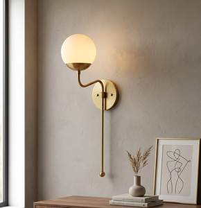 Applique Murale Moderne en Laiton Style Mid-Century pour Noël, Luminaire Décoratif d'Intérieur avec Base en Laiton Satiné - Product Image 1