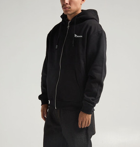Custom Graphic Black Zip-Up Hoodie Winter 100% Cotton Heavyweight High Quality Comfortable <b>Thick</b> <b>Fleece</b> China Clothing - Product Image 2