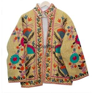 Chaqueta Bomber de Mujer con Cuello en V, Diseño Floral Vintage, Bordado a Máquina, Transpirable, de Secado Rápido, Ecológica, de Algodón Tejido - Product Image 6