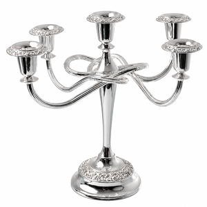 Vintage Style 5-Lite Gold <b>Brass</b> Finish Metal Candle Stand <b>Candlestick</b> <b>Holder</b> for Home and Wedding Table Centerpieces Low Price - Product Image 6