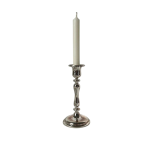 Elegant <b>Silver</b> Metal Taper <b>Candlestick</b> Holder – Vintage Polished Aluminum Candle Stand For Luxury Wedding Table Centerpieces - Product Image 1