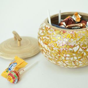 <b>Bamboo</b> Storage <b>Container</b> with Mother of Pearl Inlay Handmade Decorative Jar with Lid for Dry Food Tea Coffee Storage - Product Image 4
