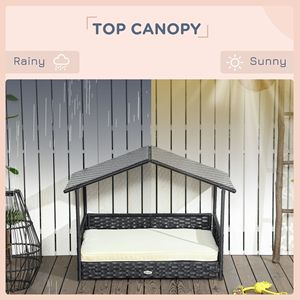 Cuccia per Cani in Vimini Bianco Crema con Cuscino Rimovibile, Arredo per Animali Domestici - Product Image 5