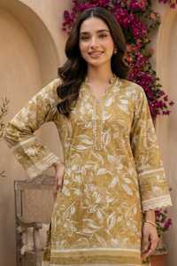Vêtements indiens et pakistanais haut de gamme imprimés pour femmes, ensemble 2 pièces en tissu léger pour l'été, vêtements cousus en tissu lawn - Product Image 3
