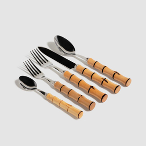Ensemble de couverts en gros avec manche en bois moderne, vaisselle en acier inoxydable durable de qualité supérieure, ensemble de couverts écologiques - Product Image 5