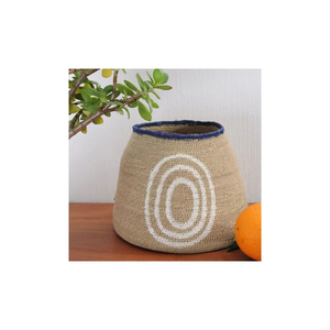 Cesta de Almacenamiento de Yute Tejida a Mano de Calidad Moderna, Tazón Tejido Natural con Diseño de Arte Folclórico, Decoración Ecológica para el Hogar en Oferta - Product Image 1
