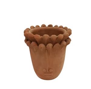 Vase à fleurs en céramique couleur naturelle et vases en terre cuite pour la décoration de la maison - Product Image 1