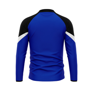 2026 Wholesale Men's <b>Blue</b> Black Color Blocking Custom Tracksuit Full Sleeve Half-Zip Sporty Joggers Set Quick Dry Autumn Wear - Product Image 2