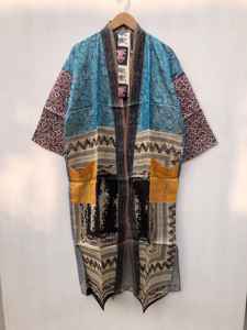 Kimono largo de seda atractivo, estilo bohemio, para mujer, ideal para la playa, vacaciones de verano, sexy, tipo bata. - Product Image 2