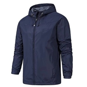 Veste de course décontractée pour homme, coupe-vent, imperméable, respirante, en PU, avec fermeture éclair intégrale, ajustable, coloris vert olive, kaki, rouge, bleu marine - Product Image 6