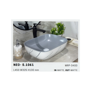 อ่างล้างหน้าแบบวางบนเคาน์เตอร์เซรามิค รุ่น Neo S 1062 ซีรีส์ โมเดิร์น สำหรับห้องน้ำหรูหรา - Product Image 4