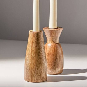 Décoration de Noël, porte-bougie en bois de manguier avec forme personnalisée, porte-bougie décoratif pour table, poli - Product Image 4