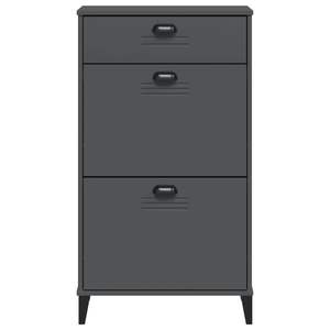 Étagère de rangement pour chaussures gris anthracite, taille moyenne, en bois d'ingénierie et plastique - Product Image 5