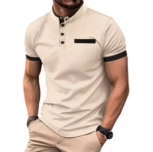 Camiseta de Verano para Hombre, de Lona Sólida, Tejida, 100% Algodón, Manga Corta, Casual, Ajustada, de Secado Rápido, para Correr, Golf y Uso al Aire Libre - Product Image 4