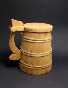 Most Selling Wooden Mug with Handle Traditional Wooden Tankard Vintage Beer Mug for Home Kitchen Bar Decoration - Product Image 1