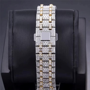 Montre de luxe unisexe en acier inoxydable, cadran en verre, analogique, quartz, boîtier carré de 41 mm, bouton poussoir, fermoir caché, date automatique - Product Image 6