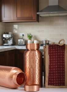 Hammered Pure Copper Water <b>Bottle</b> Ayurvedic Copper Drinking <b>Bottles</b> Leakproof Reusable Copper <b>Flask</b> Food Grade Copper <b>Bottle</b> - Product Image 4