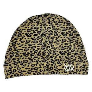 Gorro de punto unisex de nailon, cálido y ajustable, con estampado de leopardo, estilo urbano informal. - Product Image 3