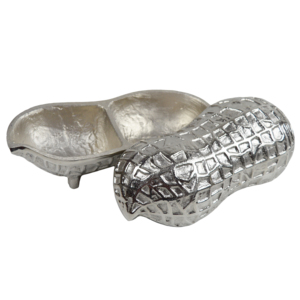 Bol décoratif en métal argenté pour servir des amandes, design de luxe, idéal pour les fêtes, les mariages, les cadeaux - Product Image 5