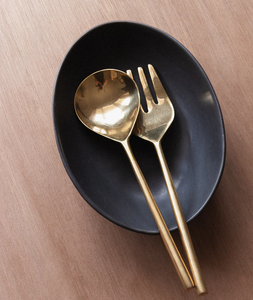 Ensembles de serveurs à salade et à riz en laiton de la plus haute qualité avec poignée en laiton, fabrication d'ensembles de serveurs à salade en laiton - Product Image 6