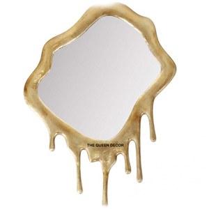 Miroir mural décoratif pour la maison, style moderne, en aluminium, forme unique, finition argentée, artisanal et créatif - Product Image 4