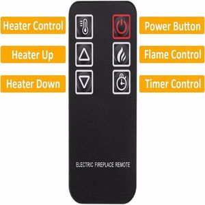23\" Electric Fireplace Insert Heater with 3D Infrared Remote Control Black Glass View Adjustable Realism IR Technology - Product Image 1
