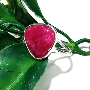 Natural Pink Onyx Gemstone <b>Ring</b> 925 Sterling Silver <b>Ring</b> Handmade Triangle Gemstone <b>Ring</b> <b>Adjustable</b> Statement Jewelry for Women - Product Image 6