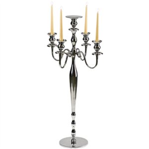 Romantic Glass 5 Arm Candle Stand Crystal <b>Candelabra</b> for Anniversary Dinner and Wedding Decor - Product Image 4