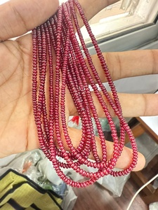 ลูกปัดทับทิมทรงรอนเดลล์ AAA Longido เรียบเนียน ขนาด 3-4 มม. ยาว 14 นิ้ว พลอยธรรมชาติ สำหรับทำเครื่องประดับ ราคาขายส่ง - Product Image 2