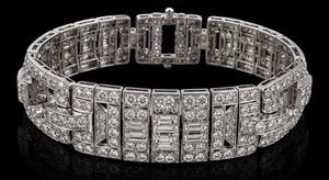 Pulsera de tenis Art Deco con circonitas, cadena de aleación de cobre chapada en rodio, joyería de corte brillante redondo para mujer - Product Image 5