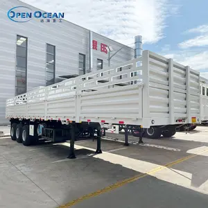 3 Axle 50 Ton Van/Box/Side Wall/Fence/Stake Truck Semi Trailer For Animal/Livestock/Beer Transport