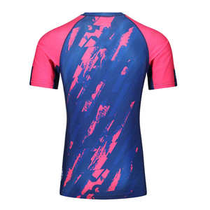 Camiseta de Compresión Deportiva para Hombre, Manga Corta, Azul y Rosa, Diseño Desgastado, para Gimnasio, Entrenamiento, Natación - Product Image 2