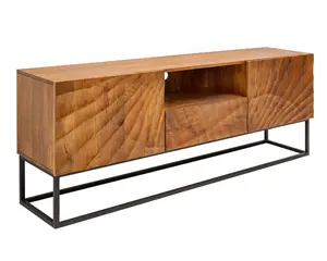 Waves Style Ijzer & Houten Nieuwste Ontwerp Twee Deuren Een Opslag Lade Open Plank Woonkamer Tv Stand Kast In Natuurlijke