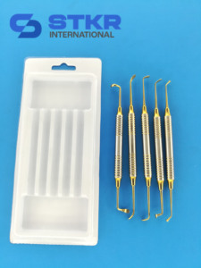 ชุดอุปกรณ์ยกกระดูกปริทันต์ STKR INTERNATIONAL 5 ชิ้น ทำจากสแตนเลสสตีล ด้ามจับแบบมีลาย สำหรับการผ่าตัดด้วยมือ ระดับ Class I CE - Product Image 1