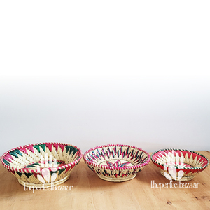 Cesta de hierba Moonj natural multicolor hecha a mano, cesta abierta de hierba Moonj natural de 11 pulgadas, ecológica, duradera, tamaño mini - Product Image 3