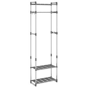 Porte-vêtements en aluminium argenté à 3 niveaux 23,2''x11,4''x75,6'' – Étagères et rails à vêtements durables et élégants - Product Image 5