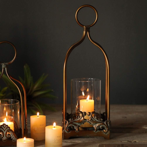 Lanterne à bougie suspendue vintage en fer, porte-bougie pour décorations de mariage et de Noël, lanterne à bougie en métal rustique pour la décoration de la maison - Product Image 2