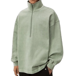 2026 Customizable <b>Zip</b> Collar Sweatshirts for <b>Men</b> Oversized Hoodie With <b>Quarter</b> Zipper Neck Printed <b>Fleece</b> - Product Image 2