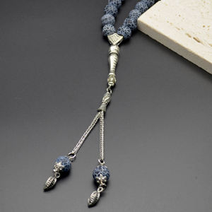 ALTAMASH CRAFT - Cuentas de Tasbih Clásicas Hechas a Mano con Resina Azul Natural, Bola de Oración Islámica con Estuche de Regalo - Product Image 1