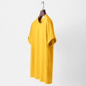 Men <b>Yellow</b> <b>T</b>-<b>Shirt</b> for Streetwear <b>Plain</b> Solid Logo Men's 100% Cotton O-Neck Short Sleeve Basic Jersey Regular Fit Anti-Wrinkle - Product Image 4