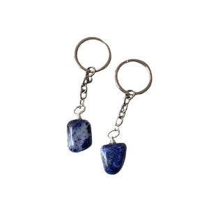 Porte-clés en cristal de sodalite de haute qualité, pierre naturelle, cadeau pour femme, vente en gros - Product Image 1
